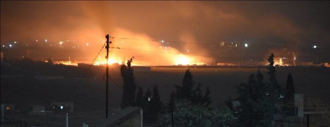 Afrin'e girmek isterken vurulan konvoy.