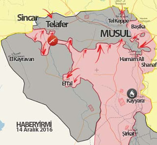 Musul son durum harita (14 Aralık)