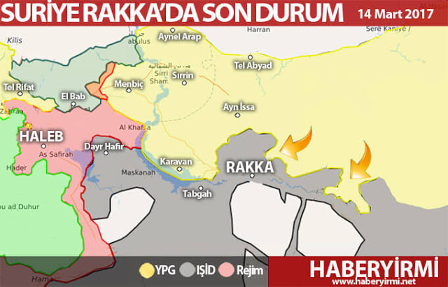 Suriye'de son durum: Rakka son durum haritası