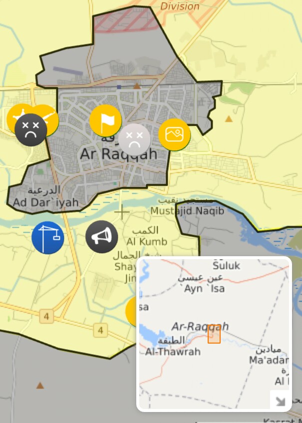 Rakka'da son durum haritası: 27 Haziran 2017