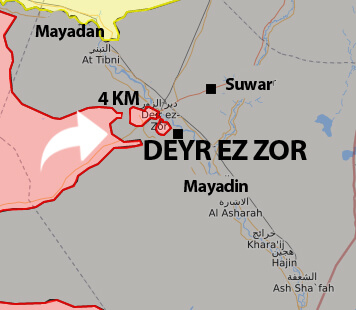 Deyr Ez Zor son durum harita 4 Eylül 2017