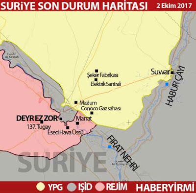 Habur Çayı batısındaki Suwar köyü: Deyrizor son durum  2 Ekim 2017