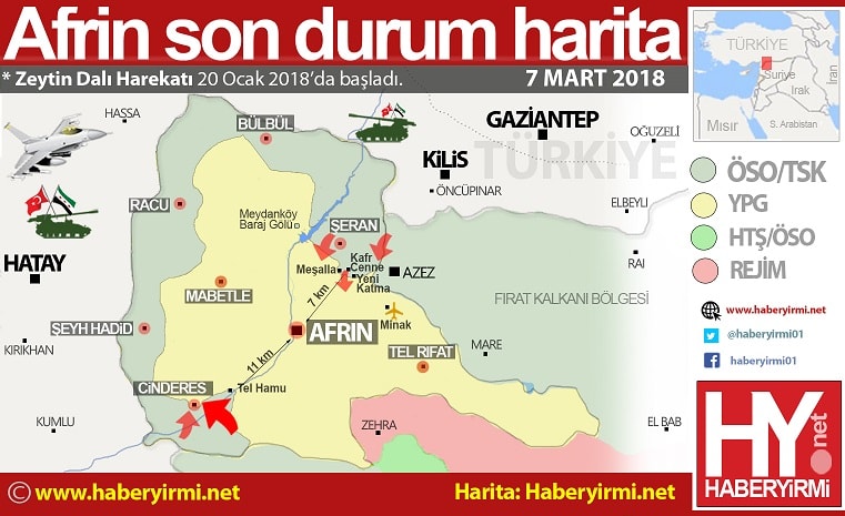 Afrin son durum harita