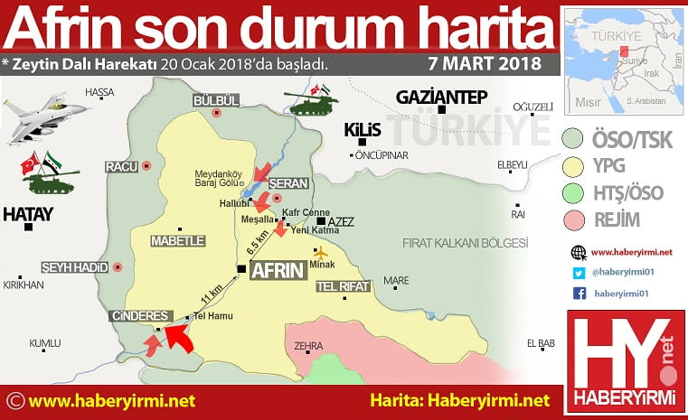 Afrin son durum harita... 15.41 itibari ile...